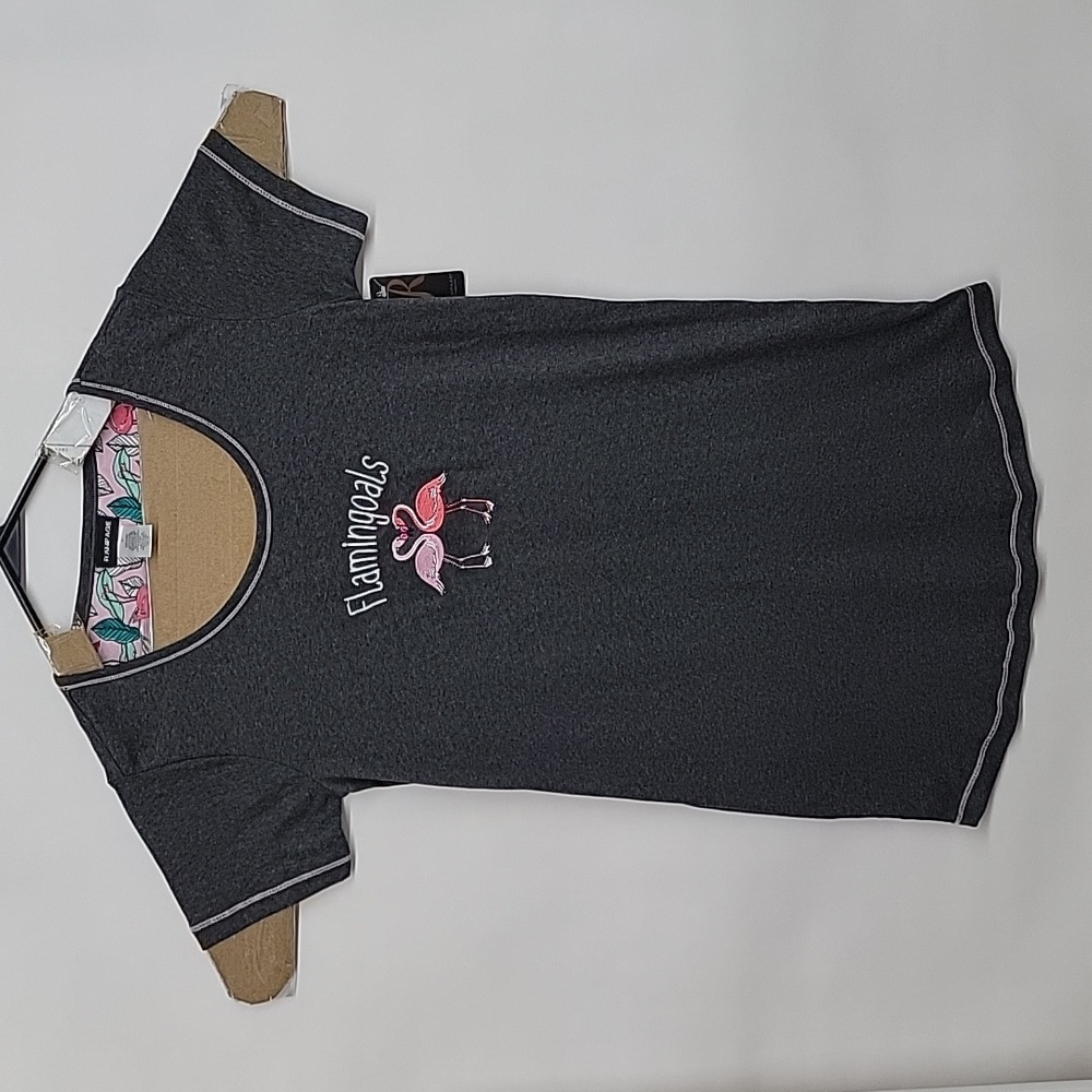 Rampage Gray Flamingo Graphic T-Shirt